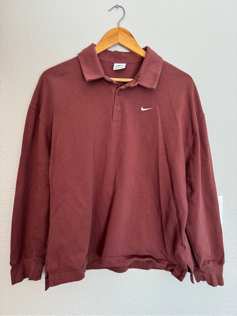 Nike Long-Sleeve Polo Shirt - Burgundy